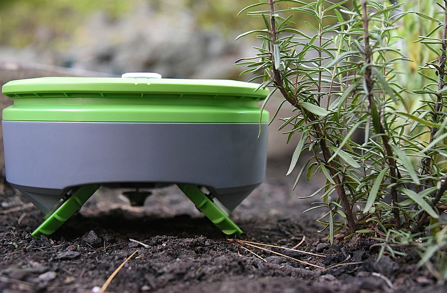 Tertill Weeding Robot's onboard weed-whacker cuts down weeds in your garden. Tertill is a better way to weed, just press the button and let the robot take care of the rest. Kills weeds all season long. Chemical free, solar powered, really works!